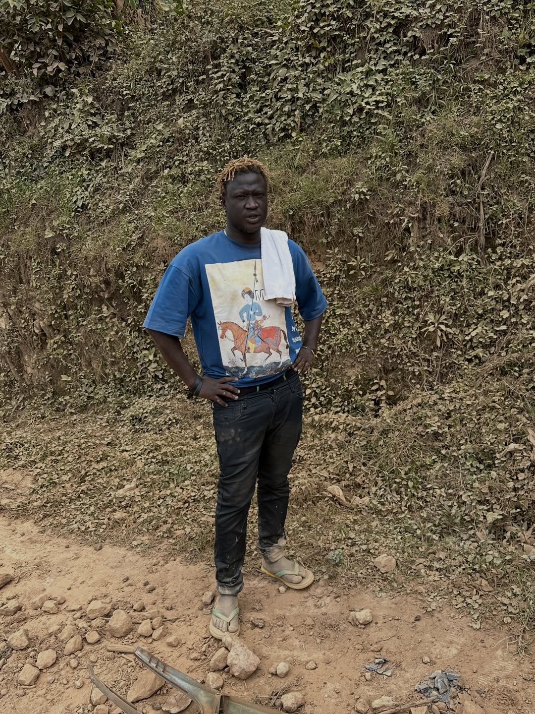 Photo of Gravity Omutujju after the Scary Road Crash