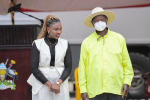 President Museveni poses for a photo with Florence Asio in Bukedea