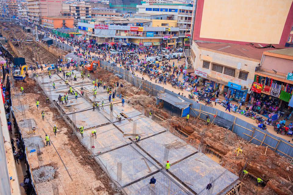 Photo of the on going construction works at the Nakivubo Drainage Channel (Courtesy Photo)