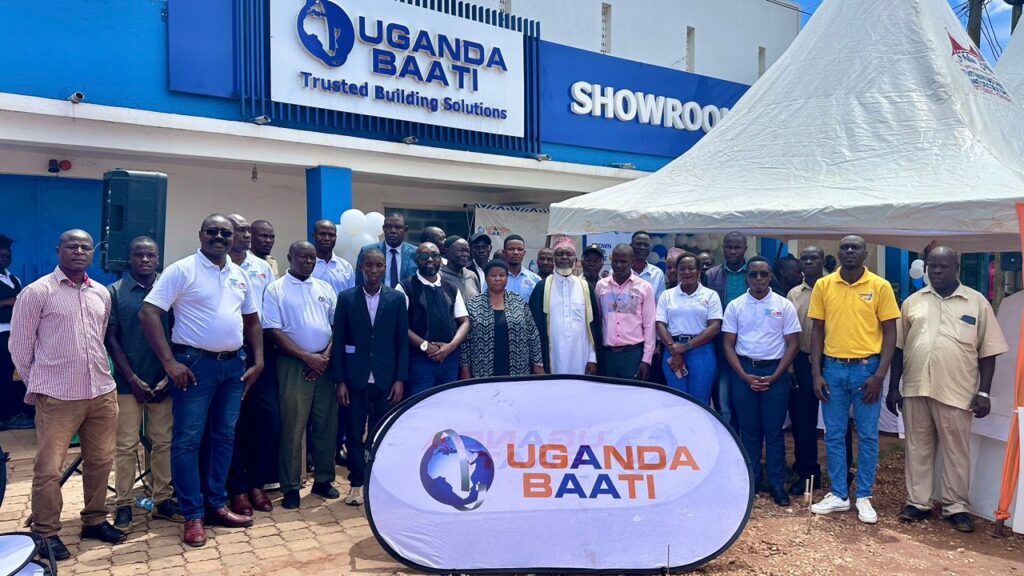 Uganda Baati officials and local leaders during the launch of the Kamuli showroom along Kitimbo Road