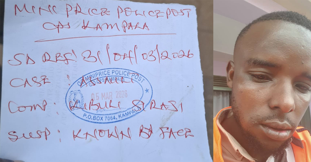 NBS TV cameraman Kiberu Sirajje assaulted while documenting KCCA enforcement operations targeting illegal street vendors in Kampala.