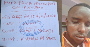 NBS TV cameraman Kiberu Sirajje assaulted while documenting KCCA enforcement operations targeting illegal street vendors in Kampala.