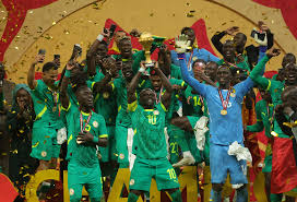 Sengal national team players celebrating after being awarded the AFCON 2025 after the game