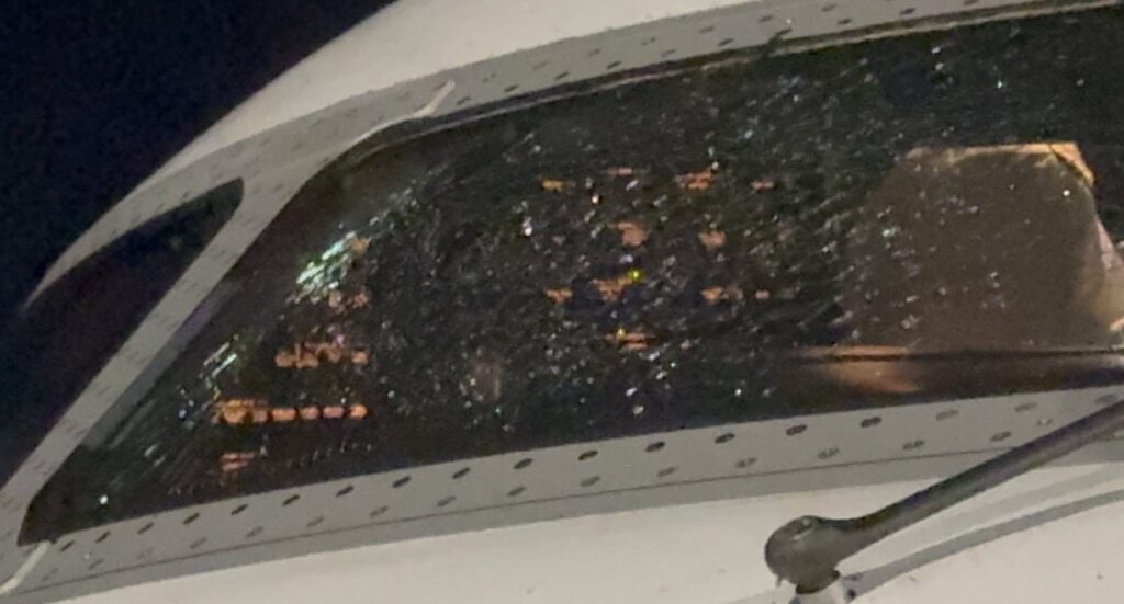 Uganda Airlines Mid-Air Windscreen Damage