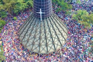 Pilgrims gather at Namugongo during previous Uganda Martyrs Day celebrations before the government postponed this year’s event over Ebola concerns.