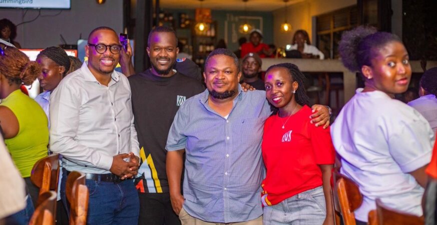 Advertising and media professionals attending the revived AdNites networking event in Bugolobi, Kampala.