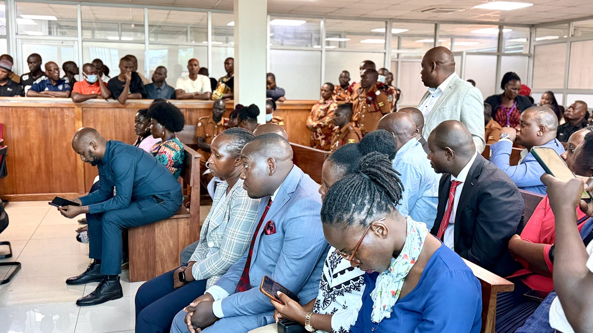 Former Butambala County MP Muhammad Muwanga Kivumbi leaves court after being granted bail by the International Crimes Division.